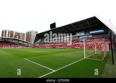 7th maggio 2022; Brentford Community Stadium, Londra, Inghilterra; Premier League football, Brentford versus Southampton; veduta generale del Brentford Community Stadium e del campo Foto Stock