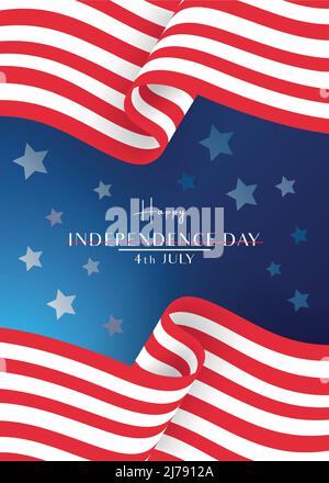 4 luglio Independence Day. USA Independence Day. Illustrazione vettoriale - vettore Illustrazione Vettoriale