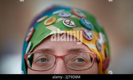 Edimburgo Scozia, Regno Unito maggio 07 2022. Centinaia prendono parte al mese di maggio marzo e Rally che parte da Johnston Terrace e ha fatto il suo percorso attraverso la città. Credit sst / alamy live news Foto Stock