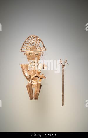 Spilla A Bavero Quimbaya – Finitura Oro 24 Carati – Replica Precolombiana Aliena?
