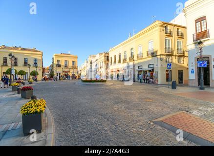 Plaza de Espana nel centro storico di Ronda, Spagna. Foto Stock