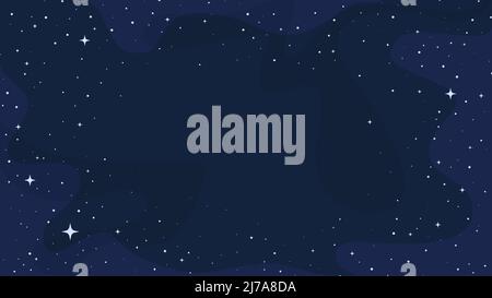 Spazio esterno. COSMOS con sfondo a stelle con spazio di copia, illustrazione vettoriale dello spazio profondo Illustrazione Vettoriale