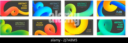 Curva del fluido astratta. Linea di blend sfumato, forme creative e colorate e sfondi vettoriali per striscioni Illustrazione Vettoriale