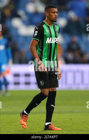 Ruan Tressoldi degli Stati Uniti SASSUOLO in azione durante la Serie A match tra US Sassuolo e Udinese Calcio al Mapei Stadium-Città del Tricolore il 7 maggio 2022 a Reggio Emilia. Foto Stock