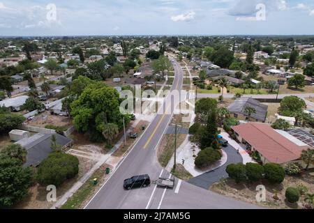 Vista aerea del quartiere di Am Older a Port charlotte Florida Foto Stock