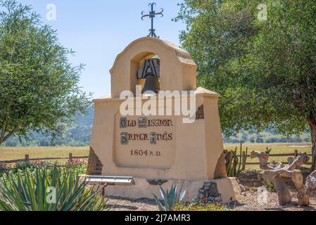 Vecchia Missione di Santa Ines. Solvang, California, Stati Uniti. Foto Stock