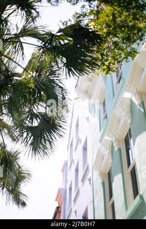 Rainbow Row, Charleston, Carolina del Sud, STATI UNITI D'AMERICA Foto Stock