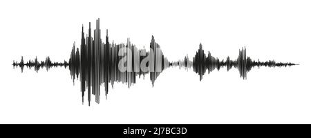 Misurazione sismografica o grafico del rilevatore di giacitura. Misurazioni sismiche con registrazione dati. Illustrazione vettoriale isolata su sfondo bianco Illustrazione Vettoriale