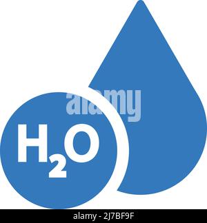 Scienza, H2O icona - ben organizzato e modificabile Vector design utilizzando a fini commerciali, stampa, web o qualsiasi tipo di progetto. Illustrazione Vettoriale