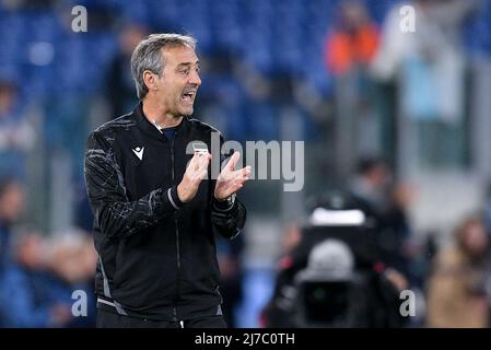 Roma, Italia. 07th maggio 2022. Marco Giampaolo manager di UC Sampdoria gestures durante la Serie Una partita tra Lazio e Sampdoria allo Stadio Olimpico di Roma il 7 maggio 2022. Credit: Giuseppe Maffia/Alamy Live News Foto Stock
