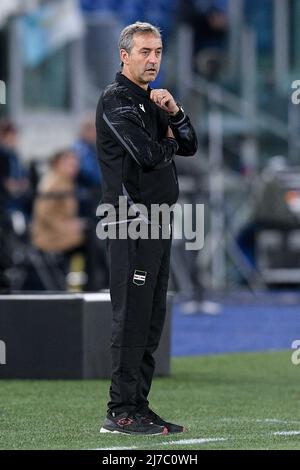 Roma, Italia. 07th maggio 2022. Marco Giampaolo manager di UC Sampdoria guarda in serie una partita tra Lazio e Sampdoria allo Stadio Olimpico di Roma il 7 maggio 2022. Credit: Giuseppe Maffia/Alamy Live News Foto Stock