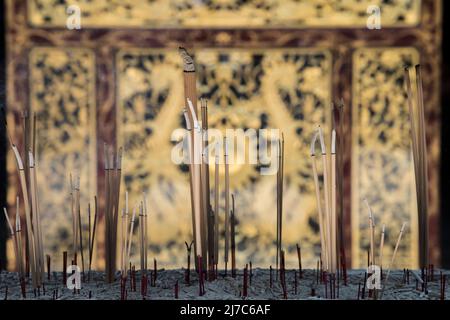 Singapore, Singapore - 21 settembre 2022: Il Tempio di Thian Hock Keng a Singapore, dedicato sia al Buddismo che al Taoismo. Foto Stock