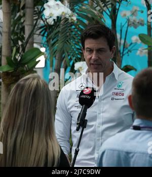 07.05.2022, Miami International Autodrome, Miami, FORMULA 1 CRYPTO.COM MIAMI GRAND PRIX, im Bild Teamchef und Geschaftsfuhrer Toto Wolff (Team Mercedes-AMG Petronas F1) Foto Stock