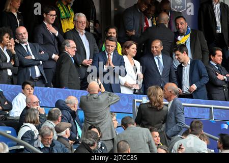 Noel le graet, Emmanuel Macron, Roxana Maracineanu - OGC Nice vs FC Nantes il 7 maggio 2022 a Saint-Denis, Francia. (Foto di Lionel Urman/Sipa USA) Foto Stock