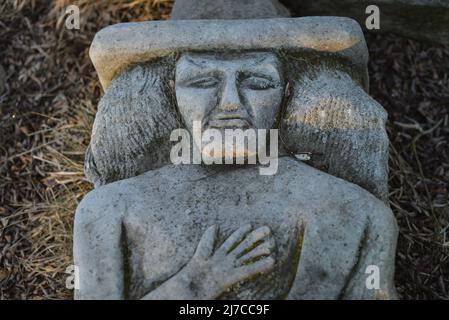 Un santuario pagano nel villaggio di Busha, Vinnytsia Oblast, Ucraina Foto Stock