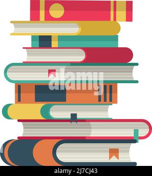 Icona del libro impilato. Simbolo libreria. Logo bookstore Illustrazione Vettoriale