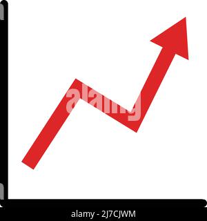 Grafico con frecce rosse che saliscono. Vettore modificabile. Illustrazione Vettoriale