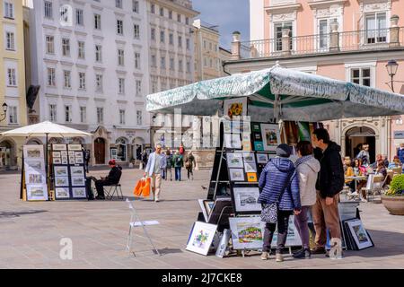 Vecchio mercato, Salisburgo, Austria. Foto Stock