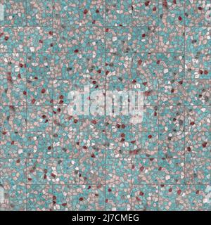 Pavimento in terrazzo blu, superficie in marmo, texture senza cuciture. Foto Stock