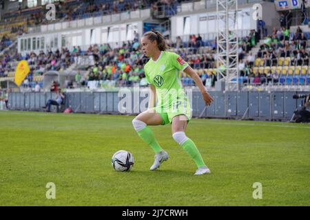 Jena, GERMANIA. 08/05/2022, Ewa Pajor ( 17 Wolfsburg ) durante il flyeralarm Frauenbundesliga gioco tra Carl Zeiss Jena e VfL Wolfsburg a Ernst-Abbe-Sportfeld a Jena, GERMANIA. Flyeralarm Frauenbundesliga Julia Kneissl/SPP Foto Stock