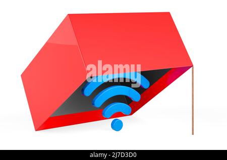 Trap con simbolo WI-Fi, rendering 3D isolato su sfondo bianco Foto Stock