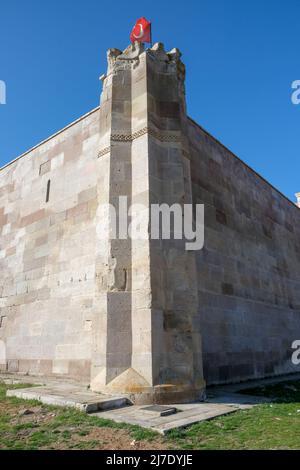 Sultanhanı Caravanserai è uno dei tipici caravanserais Seljuk situato nel villaggio di Sultanhanı nel distretto di Bünyan di Kayseri Foto Stock