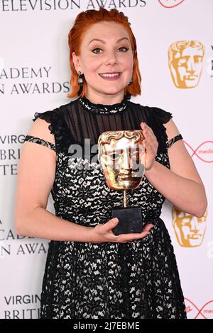 London, UK, 08/05/2022, 8th maggio 2022, Londra, Regno Unito. Sophie Willan, vincitore del Female Performance in A Comedy Program Award per Alma's Not Normal che ha partecipato al Virgin Media British Academy Television Awards 2022, Royal Festival Hall, Londra. Credit: Doug Peters/EMPICS/Alamy Live News Foto Stock