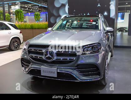 Nonthaburi, Thailandia - 24 marzo 2022: Mercedes-Benz GLS350d 4Matic AMG Premium presentato in Motor Show 2022 Foto Stock