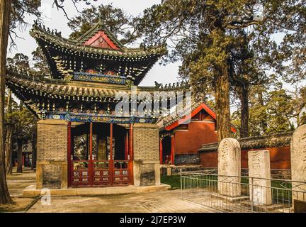 Pavilion Memorial Tablets Mencius Tempio Zoucheng Shandong Cina Foto Stock