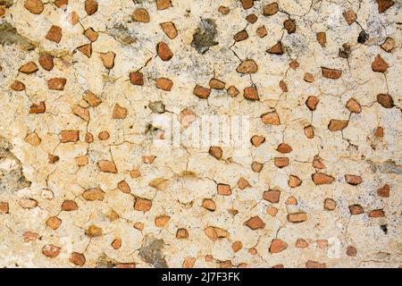 Vecchio muro di mattoni modello. Muro di pietra medievale. Sfondo, trama Foto Stock