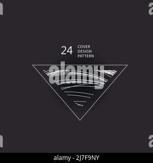 Forma triangolare geometrica. Linee di forma astratte dei simboli vettoriali. Illustrazione di un triangolo geometrico con cerchio Illustrazione Vettoriale