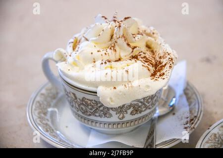 Cioccolata Calda o cioccolata calda, caffè Scudieri Firenze, Firenze, Italia Foto Stock