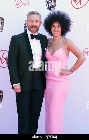 Martin Freeman e Rachel Mariam partecipano al Virgin BAFTA TV Awards 2022, presso il Royal Festival Hall di Londra. Data foto: Domenica 8 maggio 2022. Foto Stock