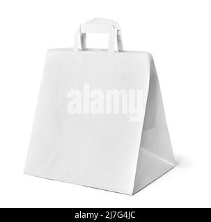 borsa di plastica bianco shopping portare ambiente di polluion Foto Stock