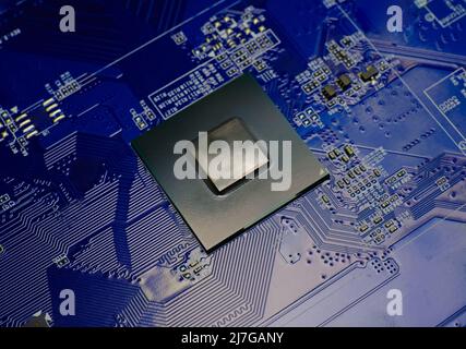 Scheda elettronica del computer del chipset operativo della CPU Foto Stock
