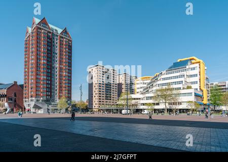 Skyline della città di Rotterdam, Paesi Bassi Foto Stock