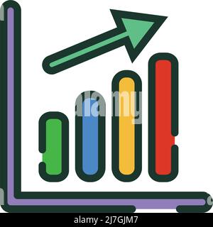 Icona del grafico a barre moderno. Vettore modificabile. Illustrazione Vettoriale