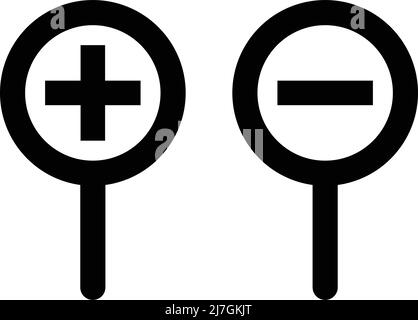 Ingrandire e ridurre l'icona della lente di ingrandimento. Vettori modificabili. Illustrazione Vettoriale