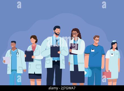 medici personale lavoratori Illustrazione Vettoriale