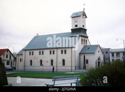 Domkirkjan Lutheran cattedrale chiesa costruita nel 1787, Reykjavík, Islanda 1972 Foto Stock