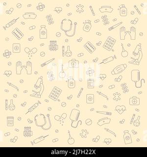 Serie di icone a linea sottile di assistenza ospedaliera e medica Illustrazione Vettoriale