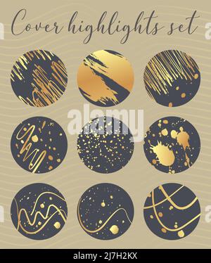 Instagram Highlights Stories Cover Illustrazione Vettoriale