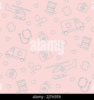 Modello senza giunture sfondo pediatria Illustrazione Vettoriale