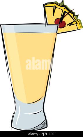 Illustrazione del vettore cocktail dell'ananas isolato Illustrazione Vettoriale