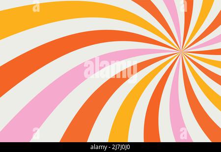 acid wave arcobaleno linea sfondi in stile hippie 1970s 1960s. carnevale carta da parati motivi retro vintage 70s 60s groove. psichedelico poster Illustrazione Vettoriale