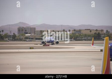 Ritardi di volo a Las Vegas, Nevada a causa di tempeste di vento. Maggio 9th 2022 Las Vegas, NV USA Foto Stock