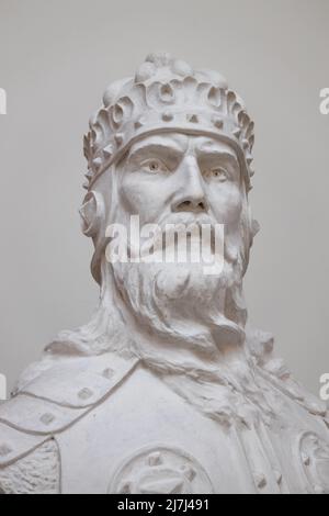 Mindaugas - scultura del Re di Lituania nel Museo della Grande Guerra di Vytautas, Kaunas, Lituania 9 aprile 2022 Foto Stock