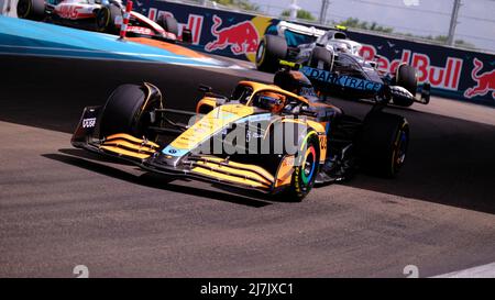 8th maggio 2022: Lando Norris, McLaren F1 Team driver #4 durante la Formula 1 Crypto.com Miami Grand Prix a Miami, FL . Jason Pohuski/CSM Foto Stock