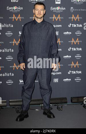 Torino (Italia) 9th maggio 2022. Alessandro Catttelan partecipa alla conferenza stampa del Concorso Eurovision Song che si tiene presso il complesso Olimpico. Torino (Italia) il 9th maggio 2022. Foto di Marco Piovanotto/ABACAPRESS.COM Foto Stock