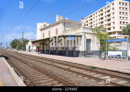 Stazione ferroviaria di Nice St Augustin Foto Stock